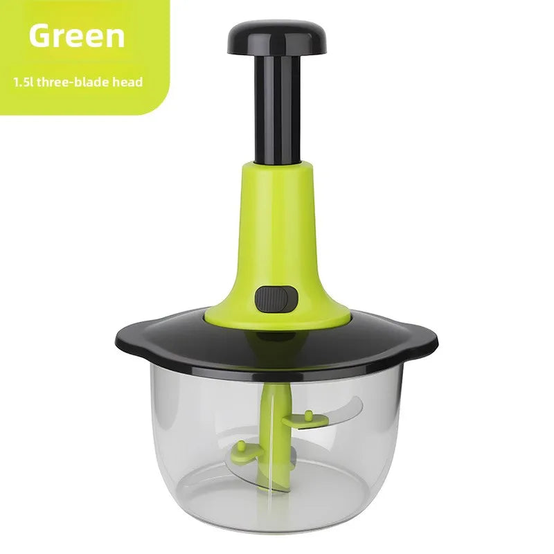Handheld Vegetable Chopper Multifunction Kitchen Tool for Garlic Ginger Mincing Dicing Slicing with Large Capacity Container
