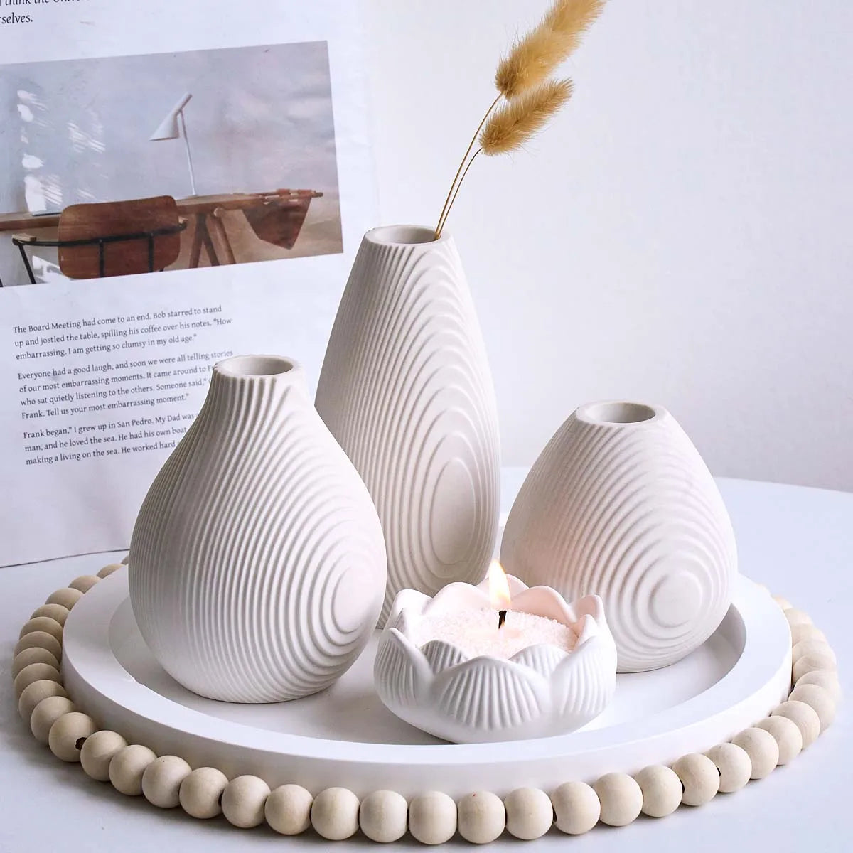 Nordic Ripples Vase Silicone Mold DIY Home Decor Ornaments Crafts Making Plaster Resin Flowerpot Casting Molds Home Decor