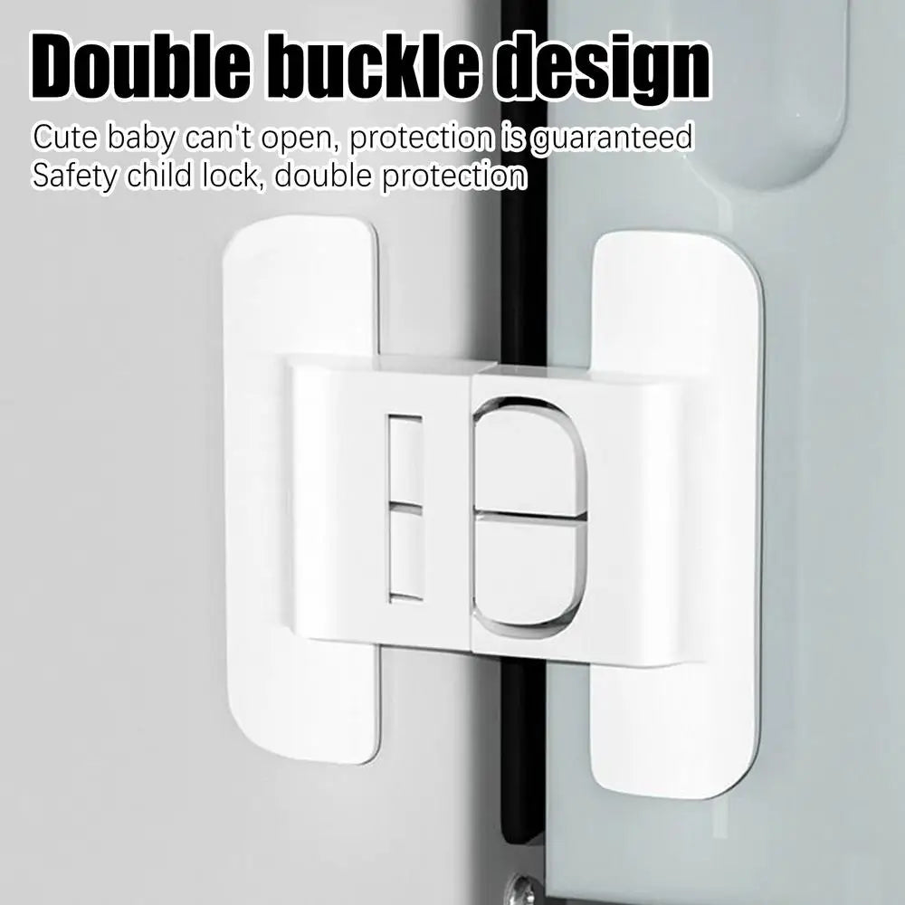 Refrigerator Locks Refrigerator Child Lock Self-Adhesive Fridge Closer Fixed Buckle for Glass Metal Protection Kids Adults Home