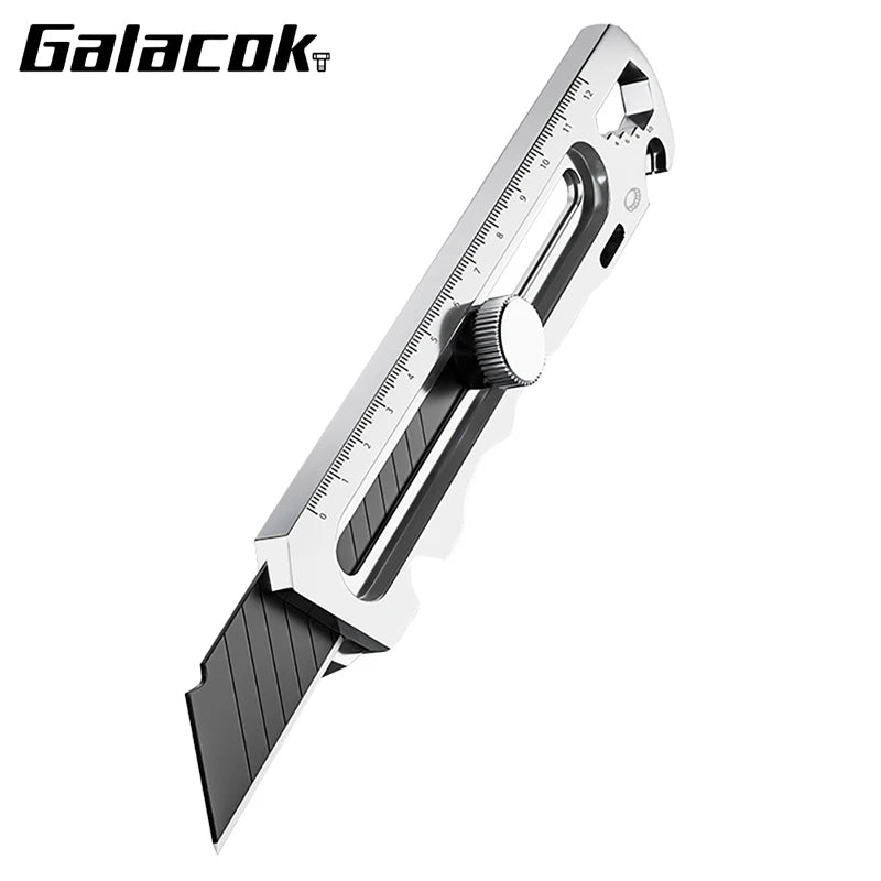 Stainless Steel Utility Knife 6 In 1 Multi-Function Opener Retractable Box Cutter Portable Office Home Courier Unboxing Knifes