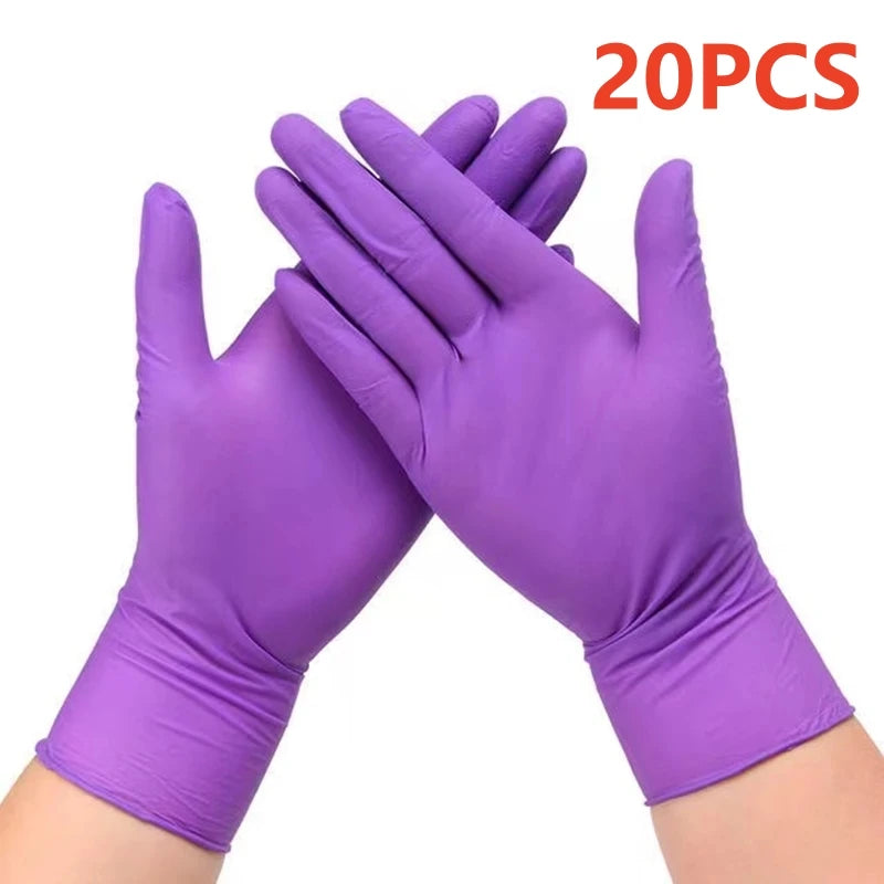 Purple 20PCS Color Fuchsia Nitrile Disposable Gloves – Powder & Latex Free