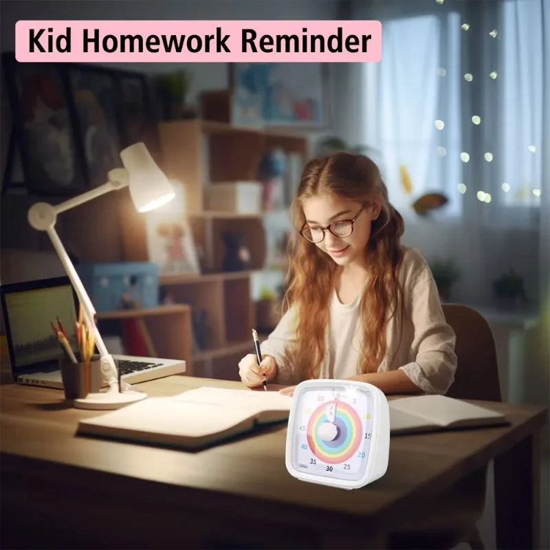 Kids Children Reminder Time Management Tool Visual Timer Night Light Ultra Silent Alarm Clock 60 Minutes Countdown Timer Digital