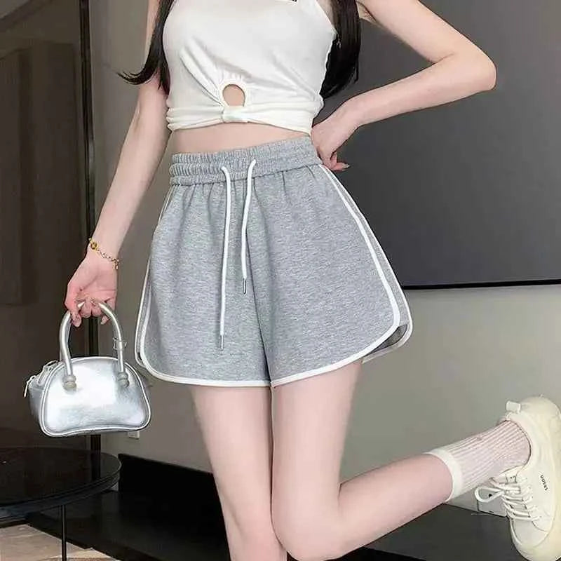 2026 Summer New Women Outdoor Sports and Fitness Shorts Korean Edition Sexy High Waist Yoga Casual Wide Leg Home Sleepers