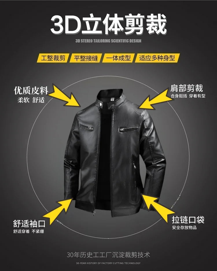 Men's Jackets Men Leather Jacket Motorcycle Coats Outwear Fashion Brand Male Pu Slim Fit Leather Jackets Mens Blazer Clothes