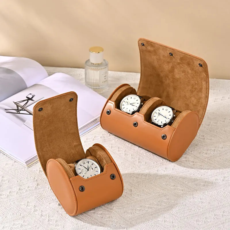 WoodTen Portable Jewelry Box Jewelry Organizer Roll 1 2 3 slot Watch Storage Box With Pillow Wristwatch Bag Gift Box Watch Case