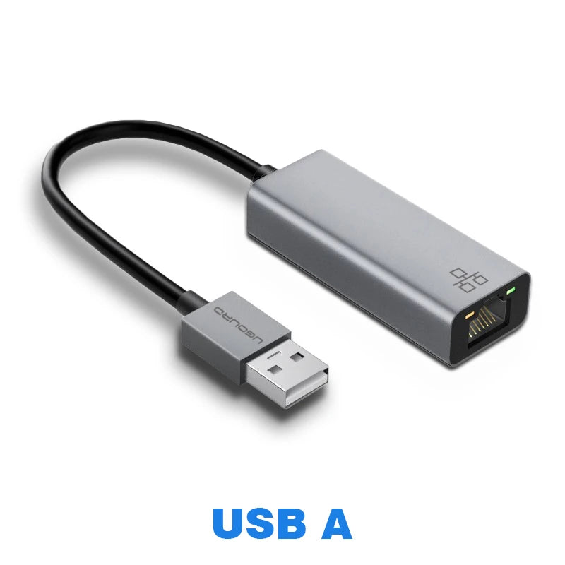 UGOURD 100Mbps 1000Mbps USB C Ethernet Adapter with Charge 100W USB3.0 2.5 Gigabit Network Card USB to RJ45 Lan Cable Converter