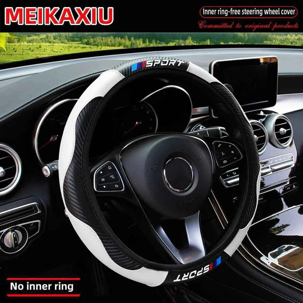All-Season SPORT Carbon Fiber Steering Wheel Cover (without inner ring) is suitable for 37-38cm automotive interior accessories.
