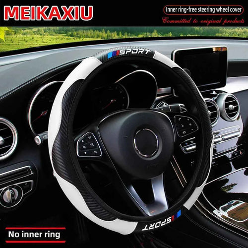 All-Season SPORT Carbon Fiber Steering Wheel Cover (without inner ring) is suitable for 37-38cm automotive interior accessories.