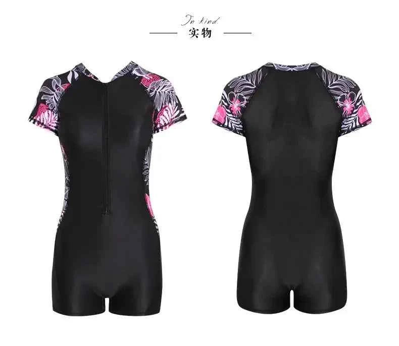 Middle-aged Elderly Mothers Professional Racing One-piece Large-size Swimsuit Women Sports Slim Students Hot Spring Swimsuit