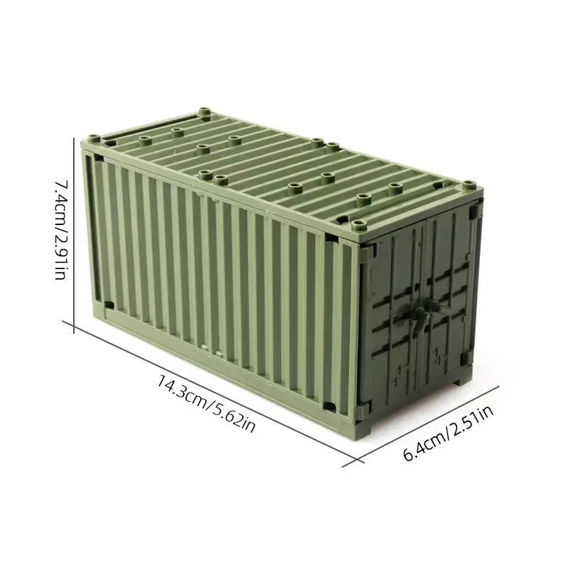 Military Container Model Model Building Blocks MOC Toys  Transformable Technical Bricks Creative DIY Pretend Toys