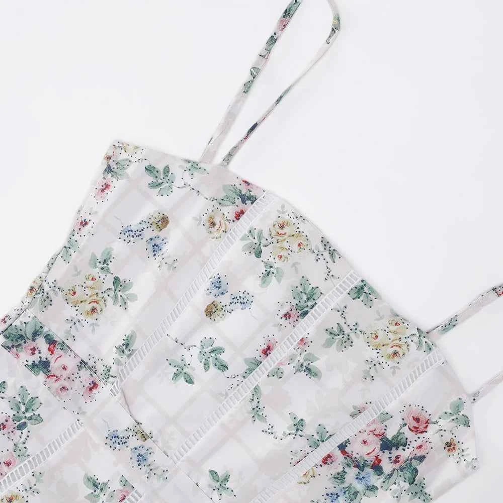 Suninheart Summer Clothes for Women Midi Elegant Dress 2025 New Arrivals White Floral Print Holiday Dress
