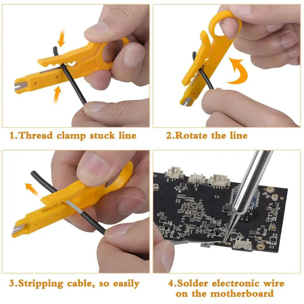 15pcs Kit 220V 60W Soldering Iron Kit 450°C Adjustable Temperature Welding Tool Set With Solder Sucker Tin Wire EU PLUG