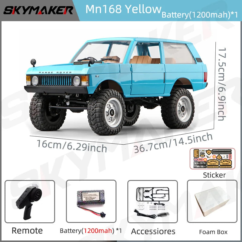 MN Model RC Car Mn168 1/12 Full Scale RTR 2.4G 4WD 280 Motor Proportional Off-Road Remote Control RC Truck Kids Toys Metal Parts