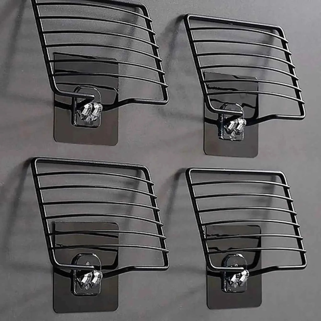 1pc Stainless Steel Soap Rack Soap Box Light Luxury Shelf Punch-free Nail-free Bathroom Single Layer Drain Wall Hanging