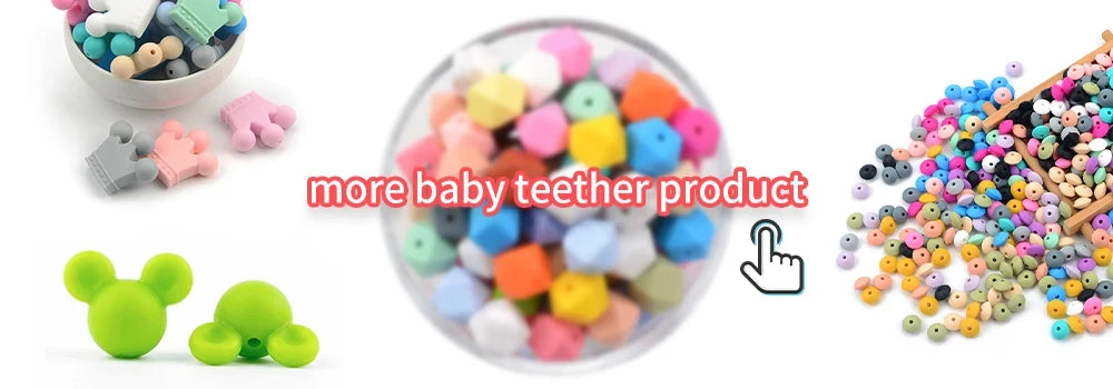 LOFCA 15mm 20pcs/lot Silicone Loose Beads Safe Teether Round Baby Teething Beads DIY Chewable Colorful Teething For Infant