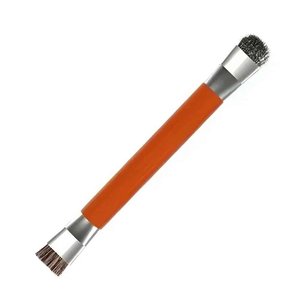 Safe double-ended brush circuit board repair for integrated circuit chips, cleaning of mobile phone/computer motherboards