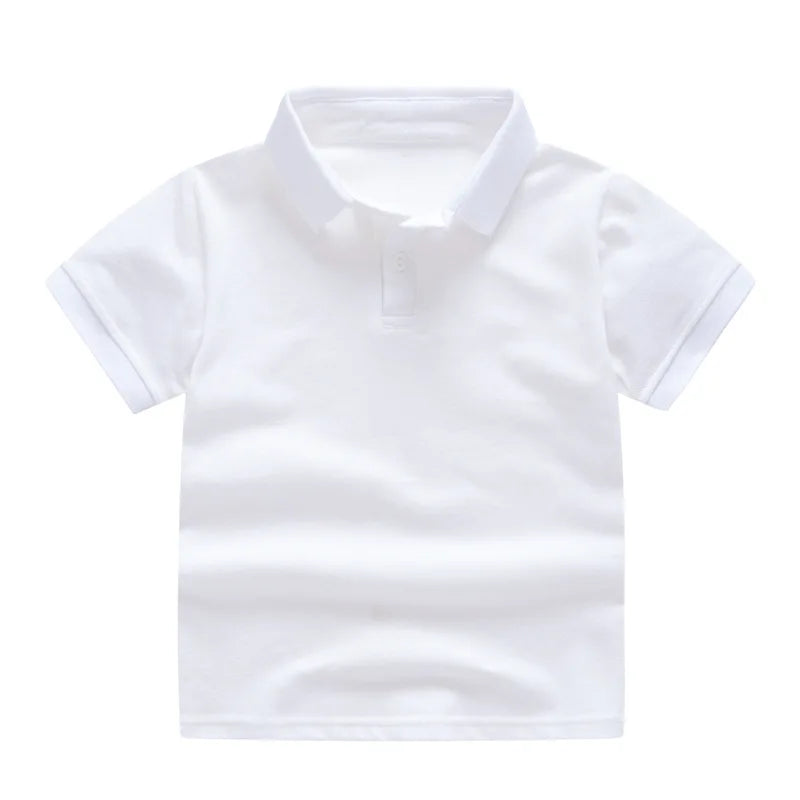 Summer Baby Boys Short Sleeve Solid Polo T-shirt Kids Cotton Clothes Toddler Girls Classical Polos T Shirt Tops School Uniform