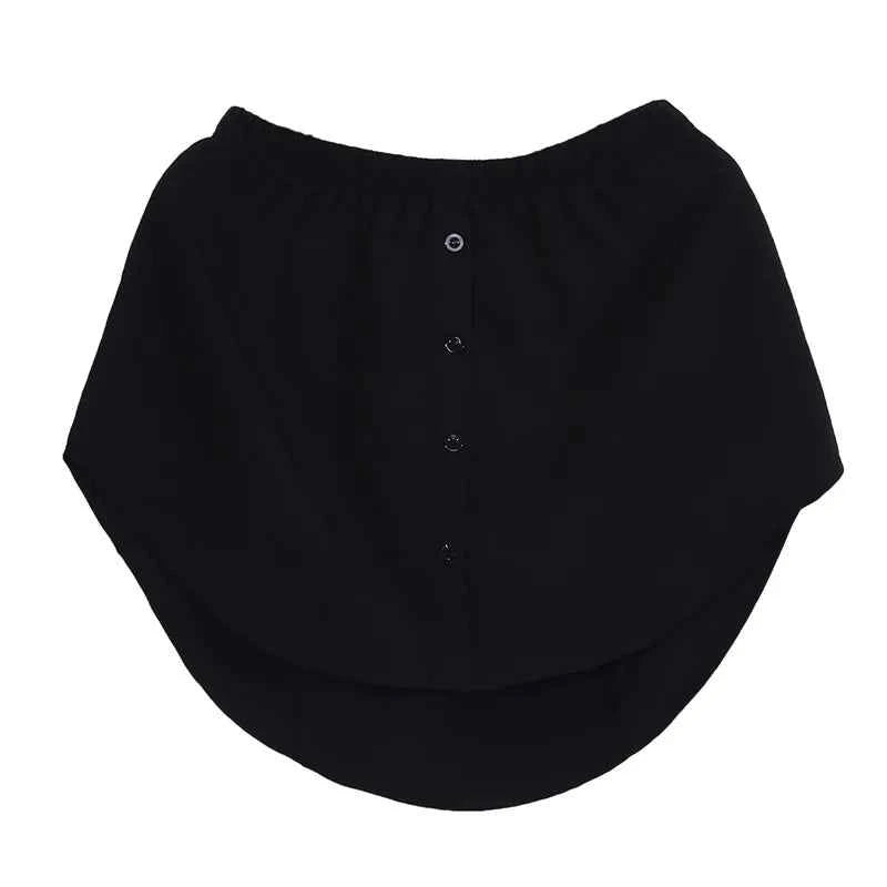 Black Skirt Spring Shirt Skirt Women Fake Hem Sweater Casual Korean Style Bottom Skirt  Sweater Bottom Fake Shirt Buttock Skirt
