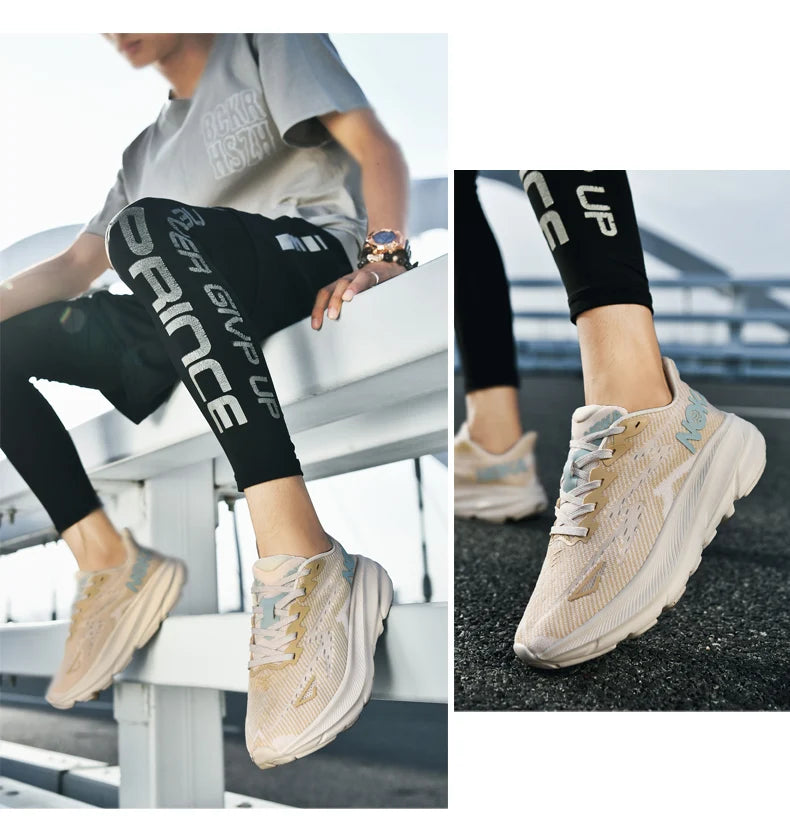 Marathon Sports Running Shoes Men Breathable Lightweight Sneakers Comfortable Athletic Nonskid Leisure Outdoor Sneakers for Men