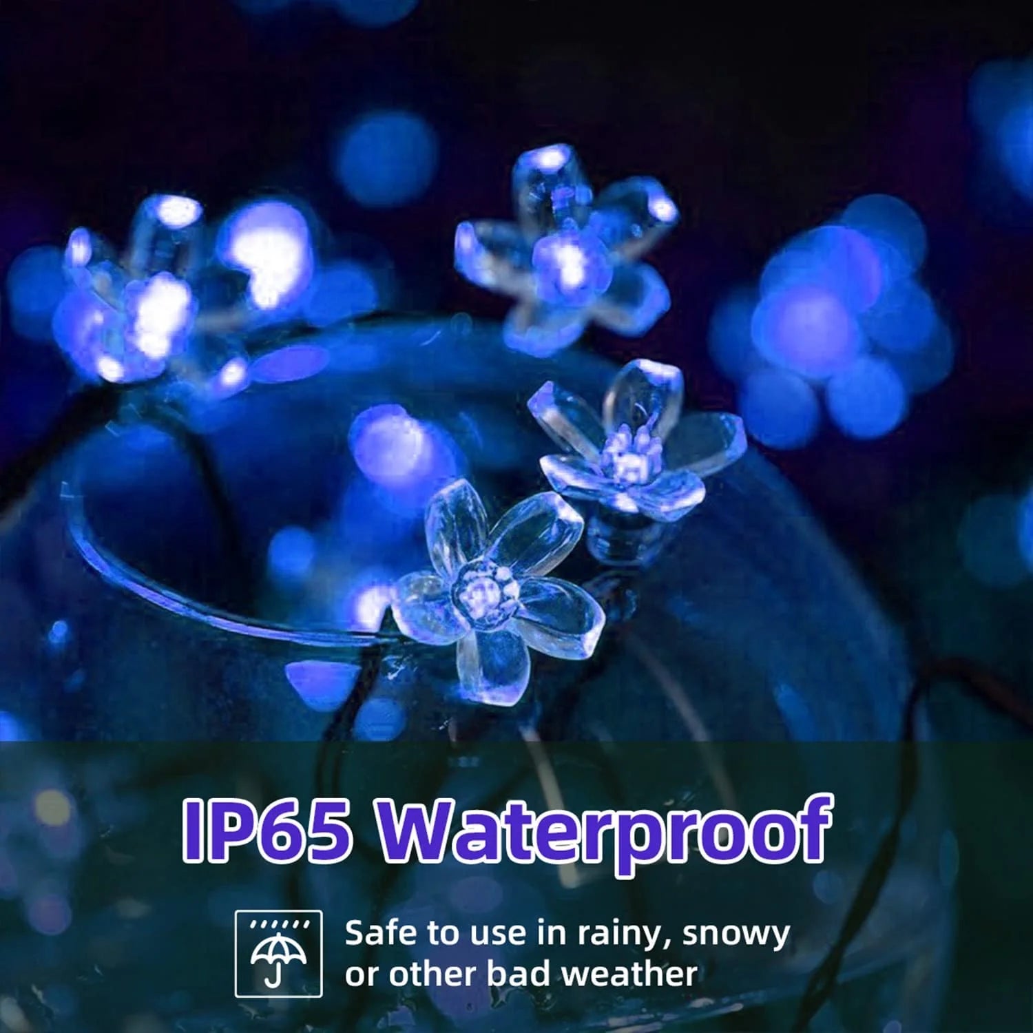 Solar Garden Lights Outdoor Solar Flower String Lights Solar Outdoor Lights Waterproof  Flower Lights Garden Decoration Outdoor