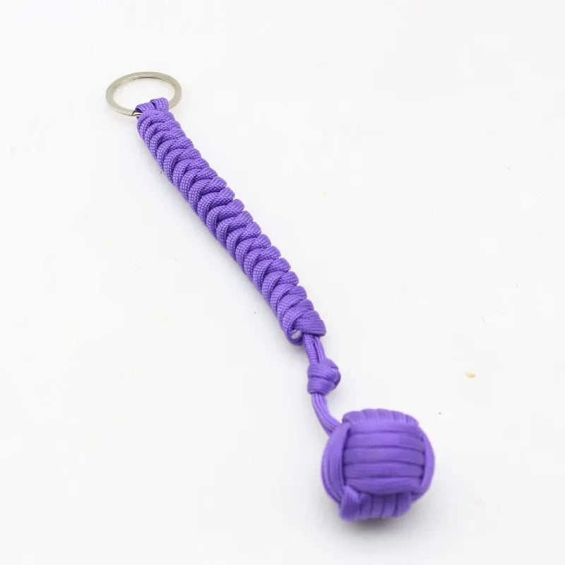 Emergency Escape Parachute Rope Woven Steel Ball Self-defense Ball Hand Woven Multifunctional Parachute Rope Woven Keychain