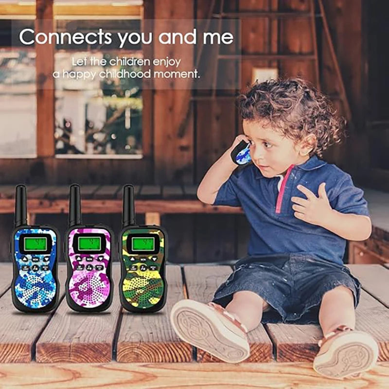 Kids Walkie Talkies 3 Pack, 3KM Long Range Two Way Radio Toy, Outdoor Birthday Gift for 3-12 Children(AAA Batteries Required）