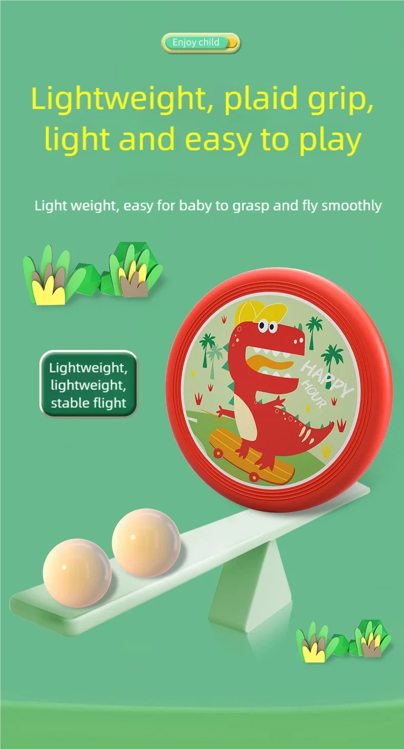 Kids Soft Rubber Frisbee Cartoon Flying Disc Safe Outdoor Sport Toy Parent-Child Game for Boys Girls Beach Backyard Family Play