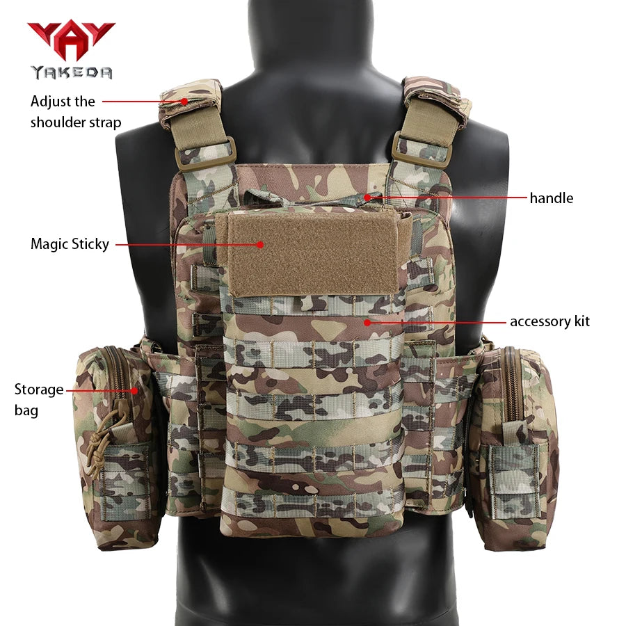 YAKEDA Quick disassembly training vest, detachable and expandable, comfortable, breathable, wear-resistant and tear resistant