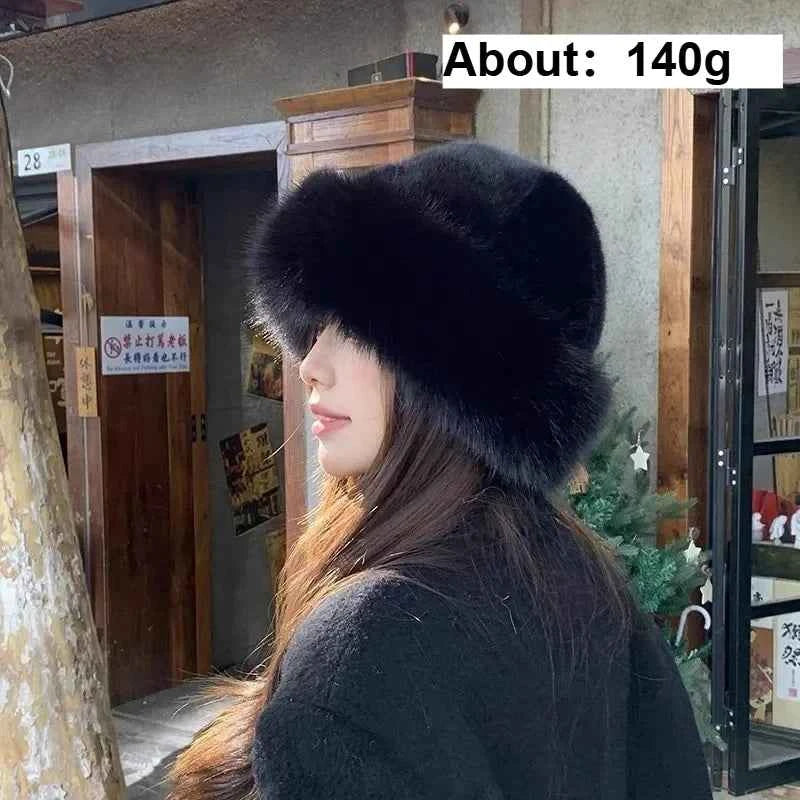 Adding Thick Plush Autumn/winter Hat To Keep Warm for Girl Cold Resistant Ear Protection Hat Curled Fisherman's Winter Hat