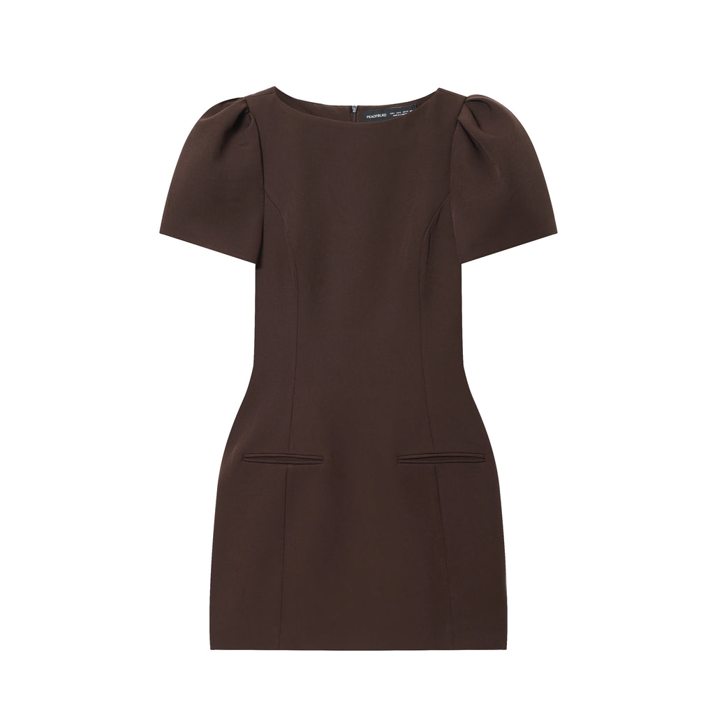 KONDALA Sexy Chic Black Party Dress Short Sleeve Pad Shoulder Mini Dress Fashion 2026 Spring Evening Club Elegant Women Dress