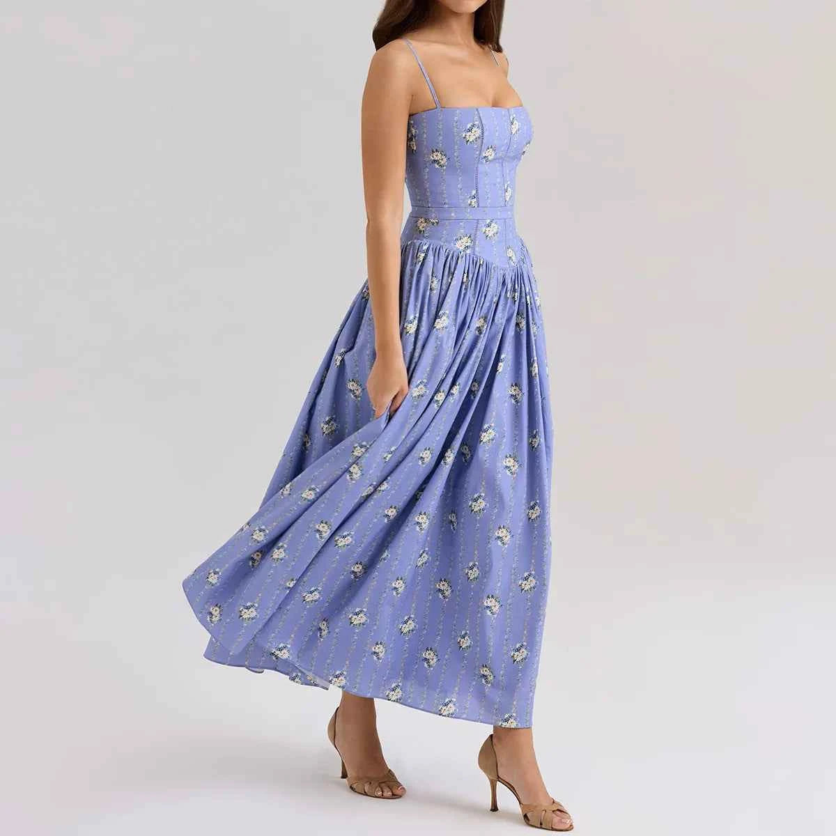 Suninheart Summer Clothes for Women Midi Elegant Dress 2025 New Arrivals White Floral Print Holiday Dress
