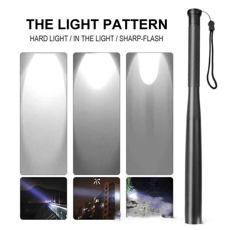 Security Outdoor Emergency Personal Defense Supplies Self Defense Baseball Bat Led Flashlight Stick Equipments Self Defense