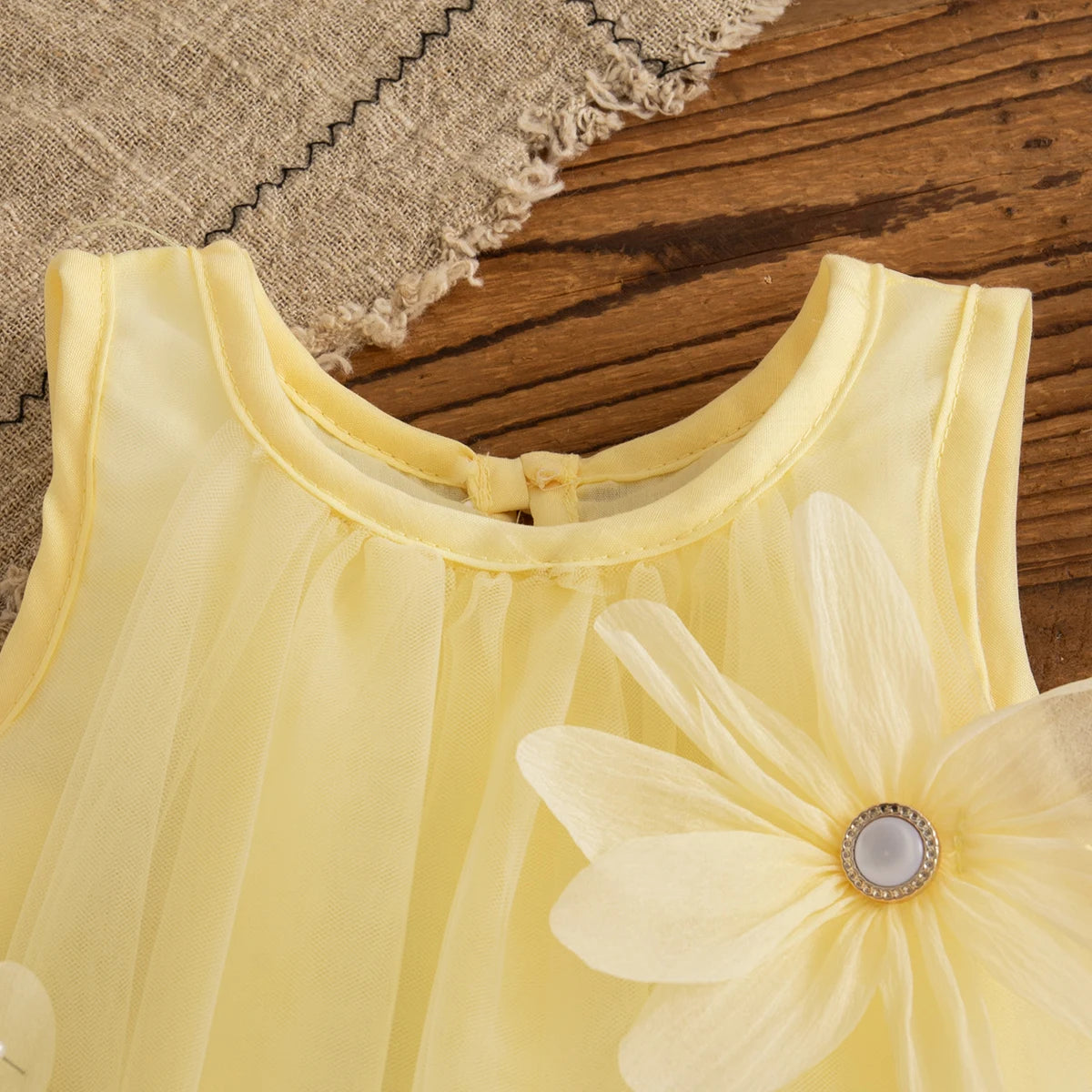 Baby Girl Pink Dress Flower Sweet Sleeveless Feather Gauze Princess Dress Wedding Party Dress for Kids Girl