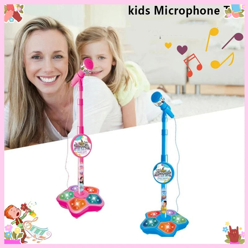 Kids Microphone with Stand Karaoke Song Machine Music Instrument Toys Brain-Training Educational Toys Birthday Gift for Girl Boy