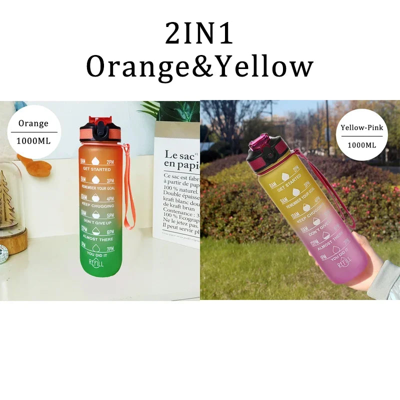 1 Liter Water Bottle Motivational Sport Water Bottle Leakproof Drinking Bottles Outdoor Travel Gym Fitness Jugs For Kitchen