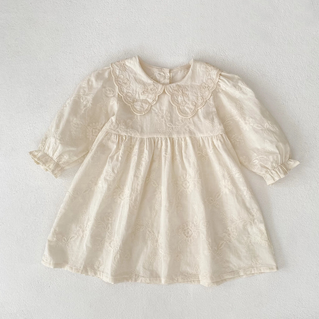 Autumn Baby Bodysuit Sisters Dress Flower Embroidery Dress Infant Girls Toddler Outfit  Baby Girls Rompers Family Sister Dress