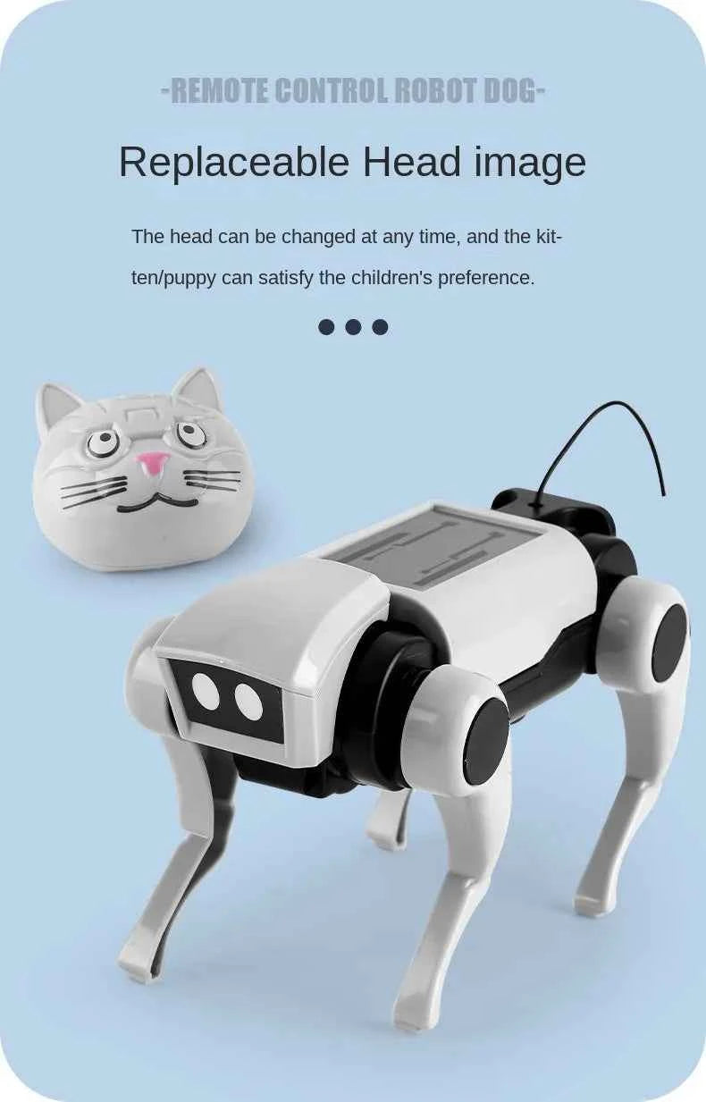 Rc Robot Children's Remote Control Mechanical Dog Toy Science Teaching Diy Assembling Model Electric Set Toys for Boys Kids Gift