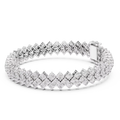 UNIQUE LAB GROWN CUT DIAMOND RHODIUM PLATED LUXURY TENNIS BRACELET SET 18KT WHITE GOLD DAILY OFFICE WEAR WEDDING ENGAGEMENT