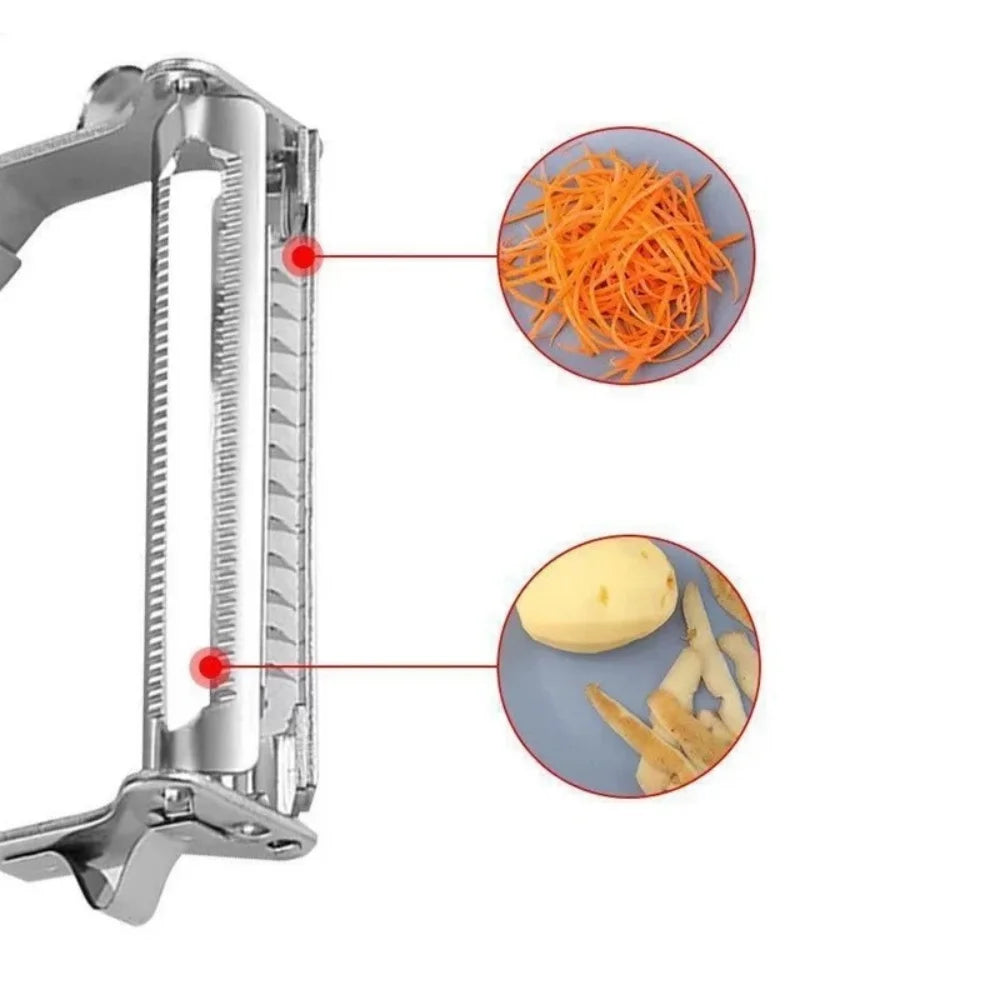 Kitchen Vegetable Peeler Stainless Steel Melon Planer Double-Head Peeler Household Multiple-Function Fruit And Vegetable Peeler