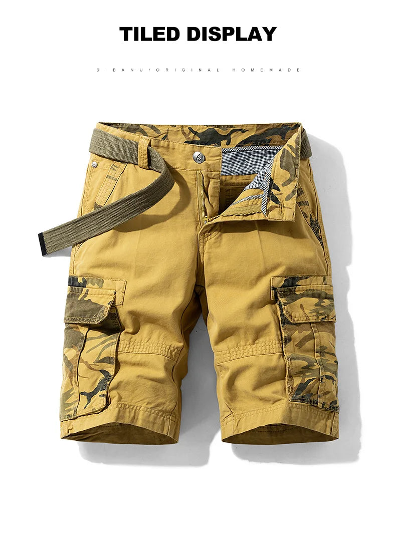 Summer New Tooling Shorts for Men American Style Trendy Loose Cargo Shorts Casual All-match Straight Cotton Short Pants