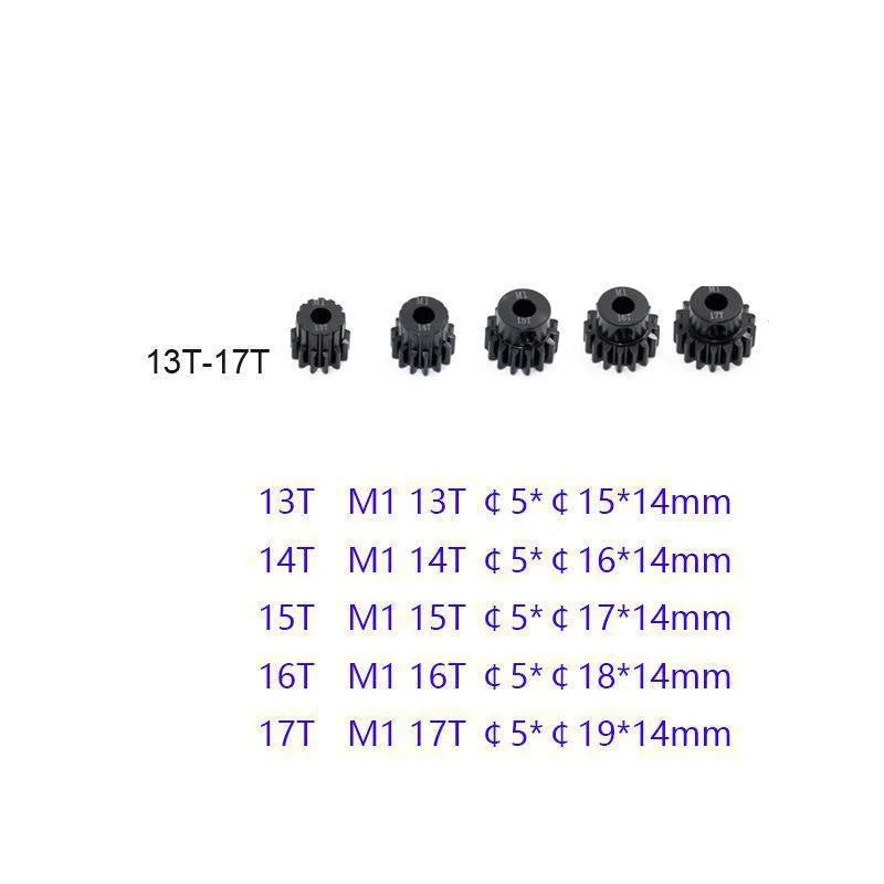 1/5PCS Metal Steel M1 Pinion Gear Sets 21T 22T 23T 24T 25T 5mm Shaft Motor Gears with Hex Key for 1/10 RC Brushless Brush Motor