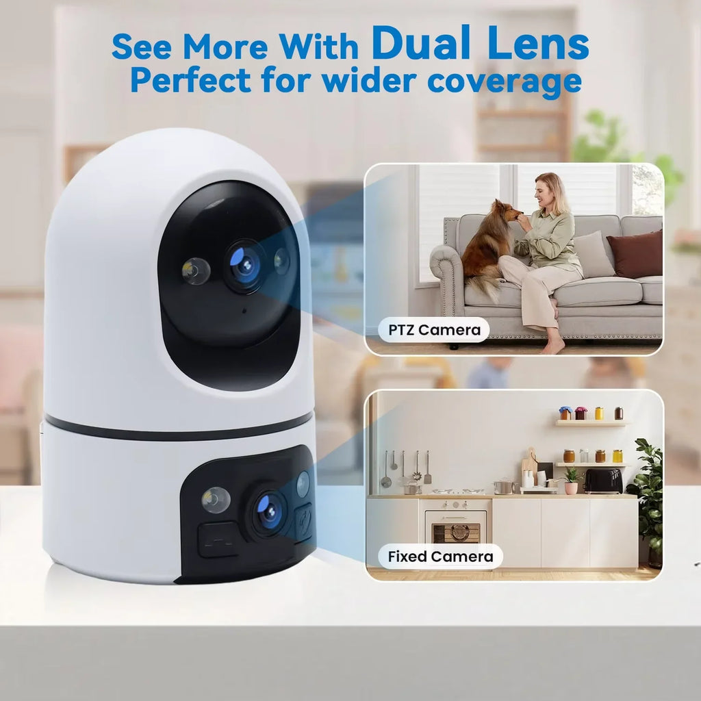 New 10MP 5K HD Clear WiFi Baby monito Dual Screen Video Call PTZ Night View Pet Camera Home Surveillance Cam Monior