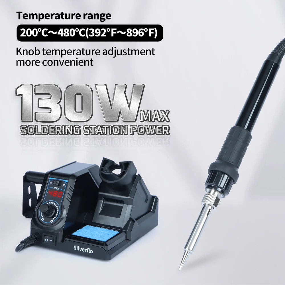 Silverflo 926LED-V Series Soldering Station Thermostatic Soldering Iron Station Welding Rework Station with Sleep Mode