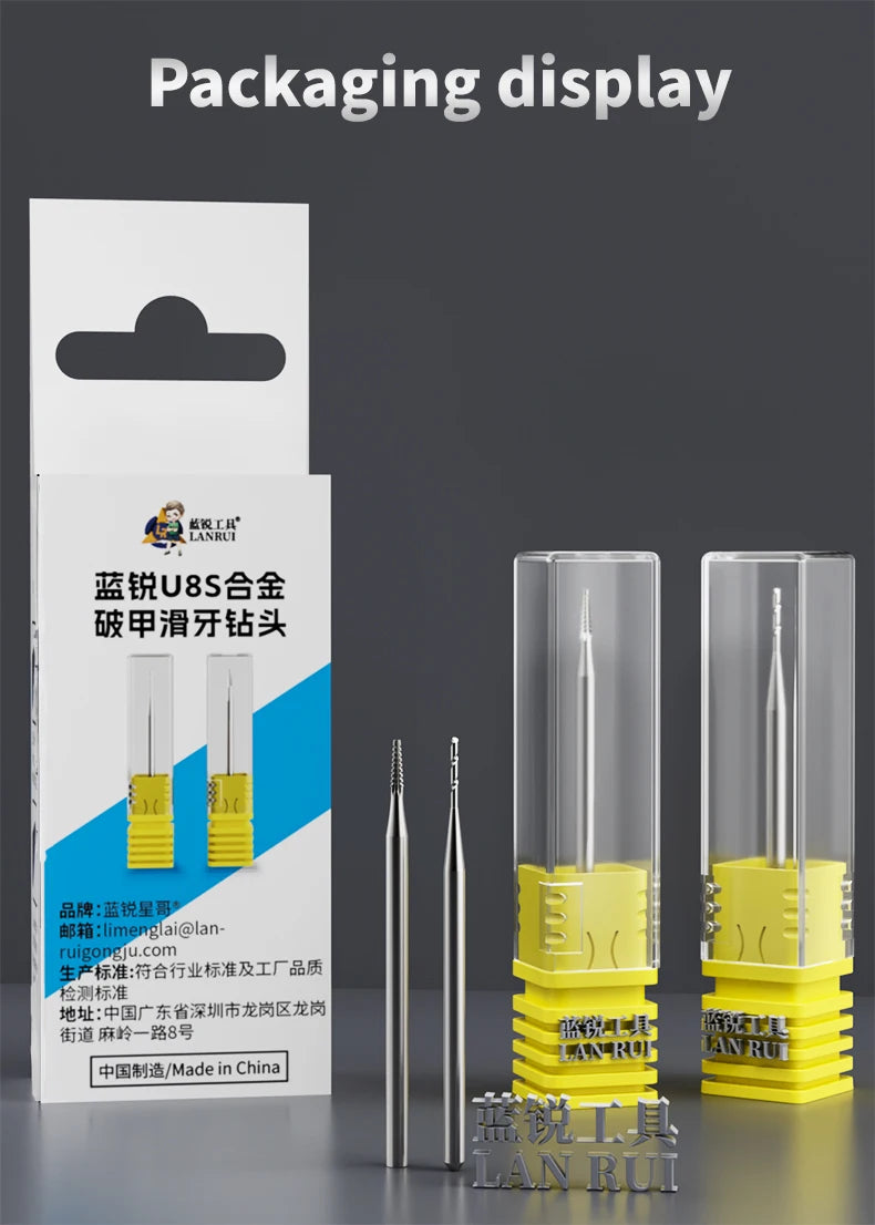 Lanrui U8S Alloy Stripped Screw Extractor Drill Bit Set 2.35mm Shank for Phone Repair Professional Sliding Thread Removal Tool