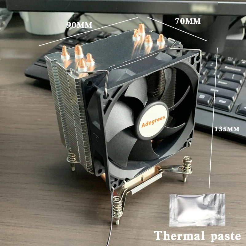 2Heat Pipes CPU Air Cooler 3PIN/4PIN PWM X99 Silent PC Radiator for Intel LGA 2011 1700 1150 1151 1366 1155 1156 X79 1200 1851