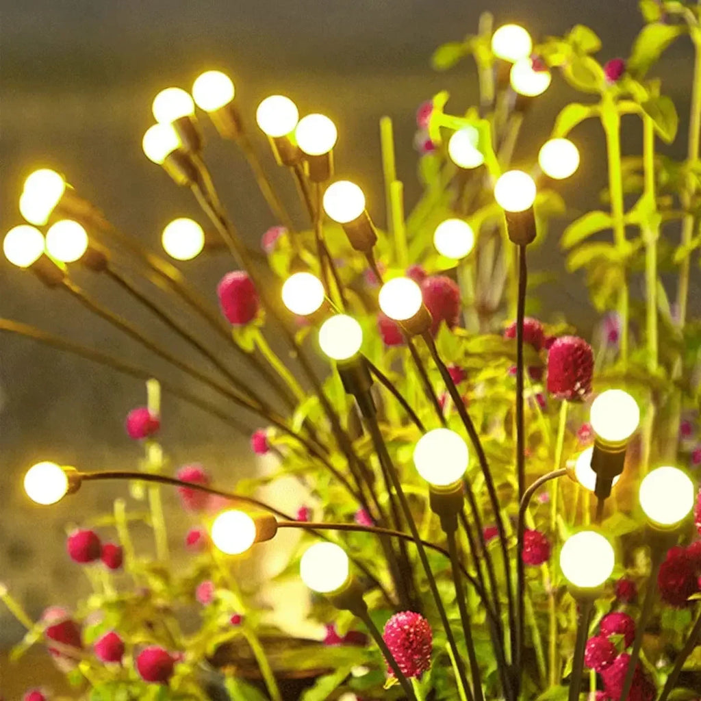 6/810 LED Solar Garden Lights Powered Firefly Lights Outdoor Waterproof Vibrant Garden Lights for Patio Pathway Decoration,Warm