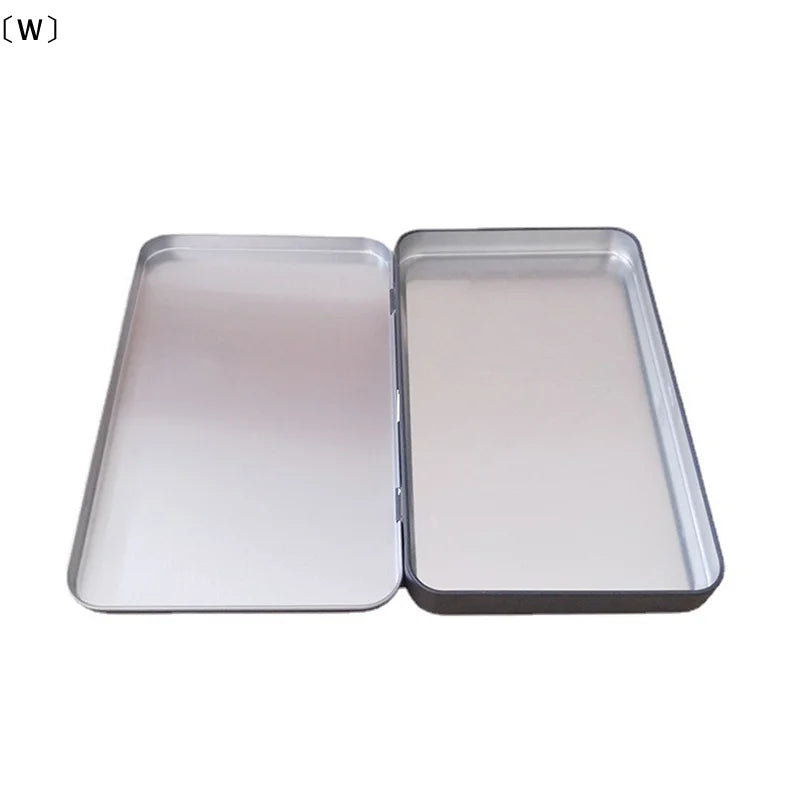 〔W〕Household Iron Storage Box Tin Box Container Empty Hinged Lid Empty Storage Box Candy Card Jewelry Organizer〔Winter1〕