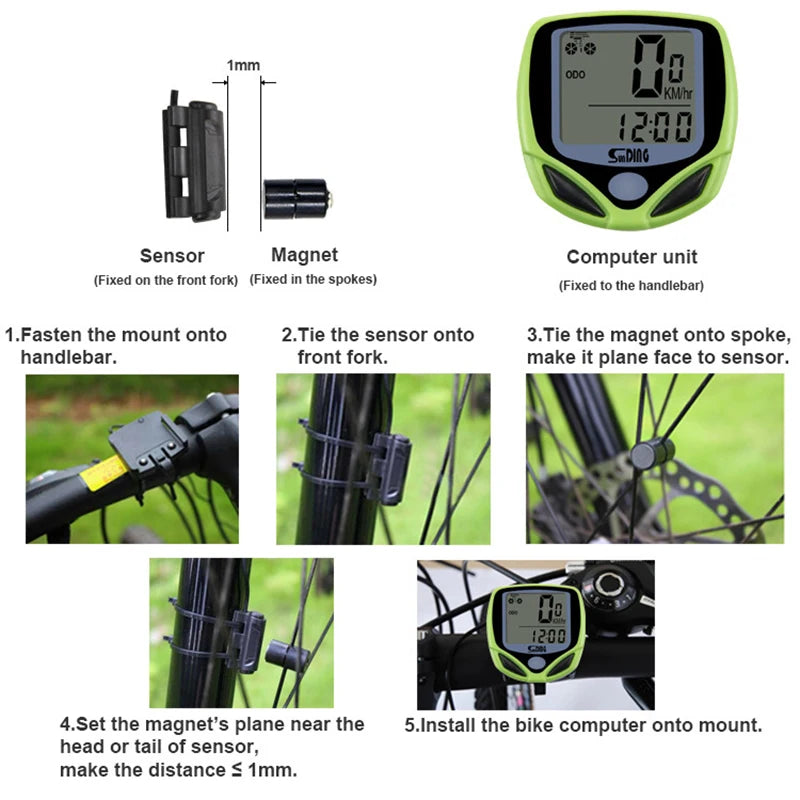 LCD Digital Bikes Computers Waterproof Wired Stopwatch Bicycle Speedometer Sensors Cycling MTB Bike Sports Odometer Computers