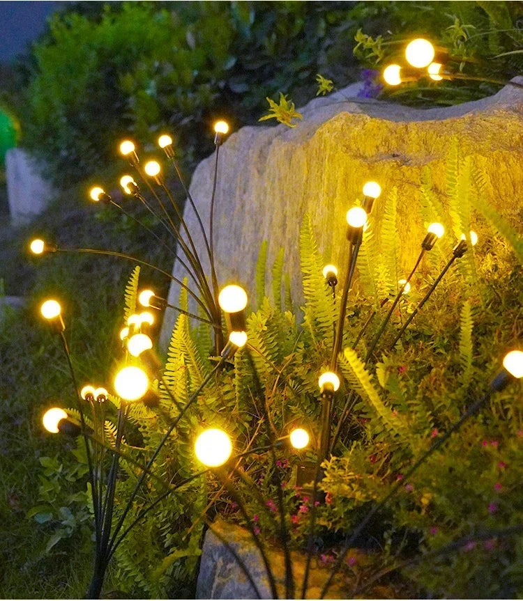 LED Solar Garden Lights Powered Firefly Lights Outdoor Waterproof Vibrant Garden Lights for Patio Pathway Christmas Decoration