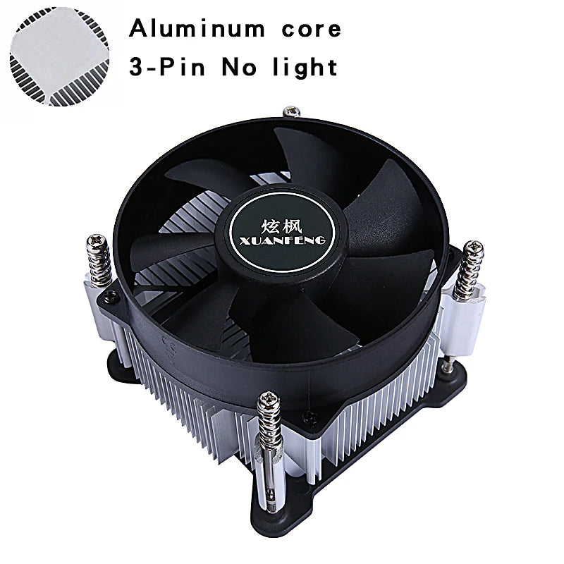 PC Efficient Copper Core/Aluminum Core Processor Cooler Cpu Fan Mute 3pin4pin PWM Air-cooled Install LGA1150 1151 1155 1156 1200